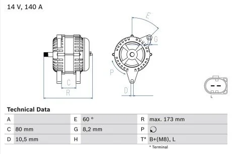 Генератор BOSCH 0 986 049 950