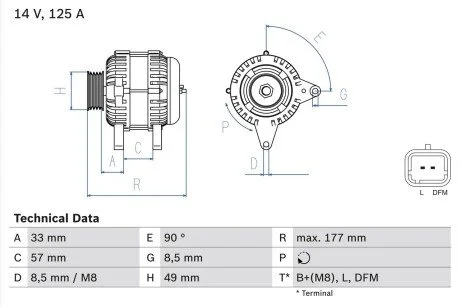Генератор BOSCH 0986080270