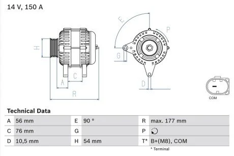 Генератор BOSCH 0 986 080 580