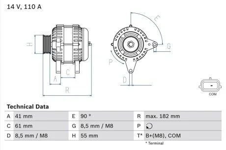 Генератор BOSCH 0986080710