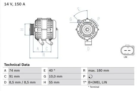 Генератор BOSCH 0 986 080 810