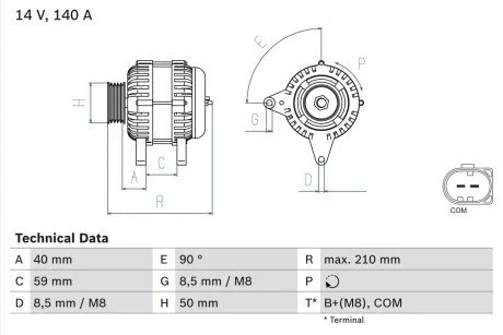 Генератор BOSCH 0 986 081 340