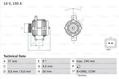 Генератор BOSCH 0 986 081 820