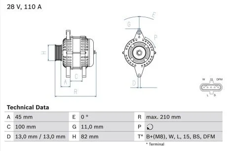 Генератор BOSCH 0 986 081 870