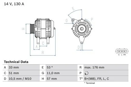 Генератор BOSCH 0 986 082 820