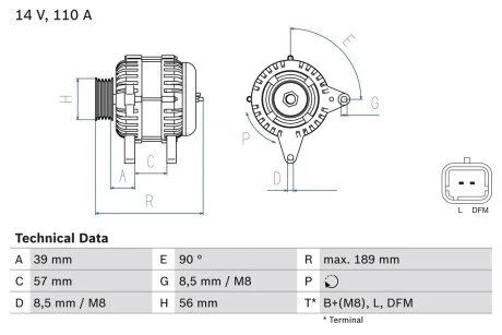 Генератор BOSCH 0 986 083 440