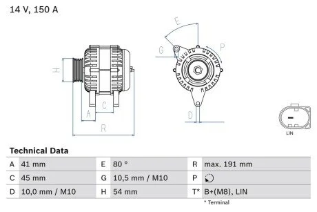Генератор BOSCH 0986083620