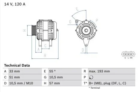 ALTERNATOR REG. BOSCH 0986083830