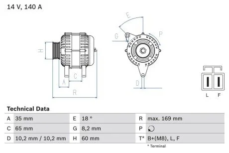 Генератор BOSCH 0986084150