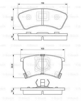 Гальмівні колодки, дискове гальмо (набір) BOSCH 0986424006