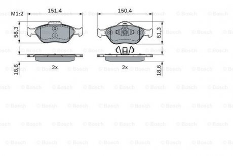 Гальмівні колодки, дискові BOSCH 0 986 424 034