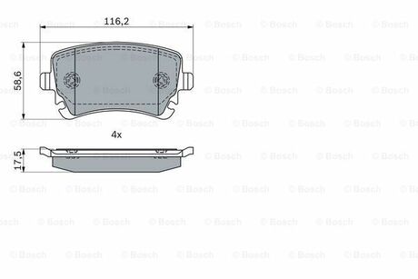 Гальмівні колодки, дискові BOSCH 0 986 424 056 (фото 1)