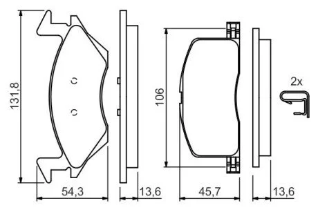 Гальмівні колодки дискові перед.Toyota Corolla/Camry/Starlet/Paseo/Tercel/Celica/Carina/MR2 (83-02) BOSCH 0 986 424 264 (фото 1)