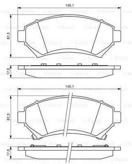 Гальмівні колодки перед. дискові Opel Sintra 2.2-3.0 -99 BOSCH 0 986 424 466 (фото 1)