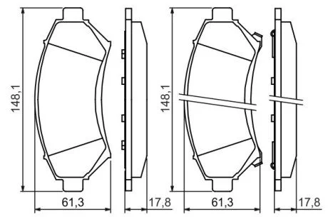 Тормозные колодки перед. дисковые Opel Sintra 2.2-3.0 -99 BOSCH 0 986 424 466