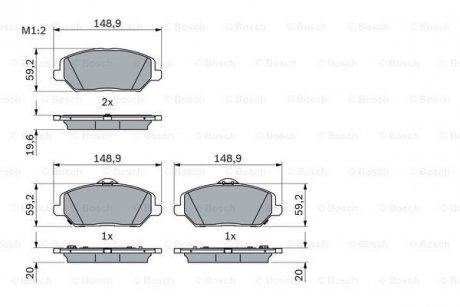 Гальмівні колодки, дискові BOSCH 0 986 424 862 (фото 1)