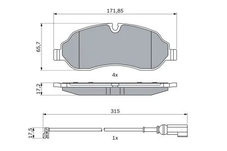 Гальмівні колодки, дискові BOSCH 0 986 424 982 (фото 1)