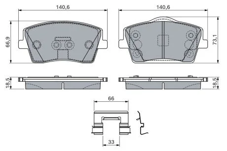 ДИСКОВІ КОЛОДКИ 0 986 460 144 BOSCH 0986460144 (фото 1)