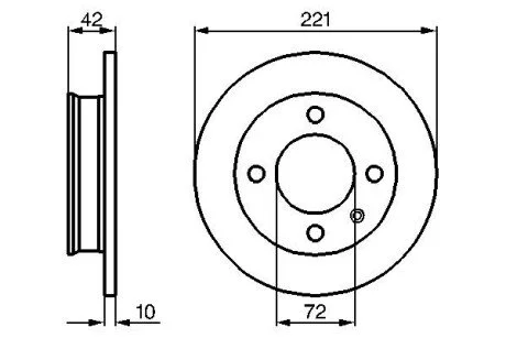 FORD Диск тормозной передний FIESTA 76-89 221 10 8.7 BOSCH 0986478068