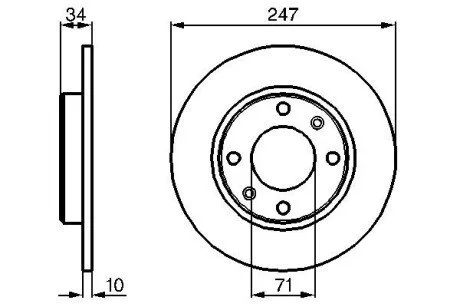 Диск тормозной задний PEUGEOT 405 247X10 BOSCH 0986478359 (фото 1)