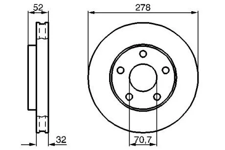 Диск гальмівний передній 90542181 GENERAL MOTORS BOSCH 0986478486