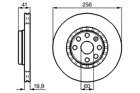 Тормозной диск передн.OPEL Astra/Corsa/Vectra/Tigra BOSCH 0986478535