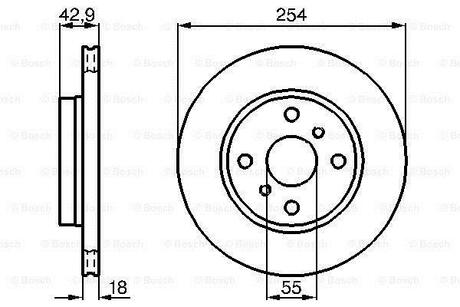 Тормозной диск TOYOTA Paseo,Sera 1,5 88-99 BOSCH 0986478585 (фото 1)