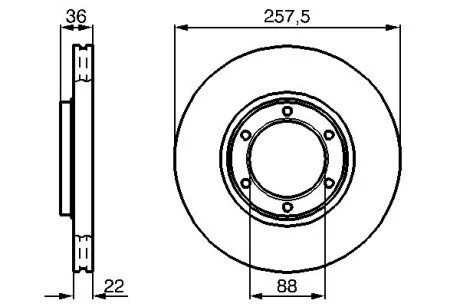 OPEL Диск тормозной передний FRONTERA 91- 257 22 20.6 BOSCH 0986478596