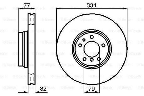 Гальмівний диск BMW 7(E38) 5,0-4,0D F "94-"01 BOSCH 0 986 478 623 (фото 1)
