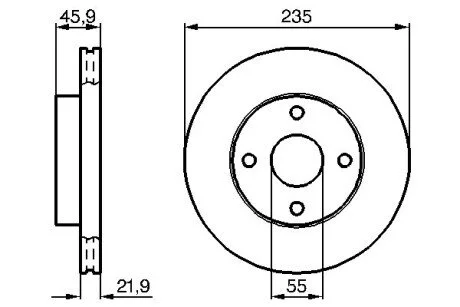 Диск тормозной передний MAZDA 323 1,6 16V 89-01 BOSCH 0986478787