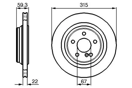 Диск тормозной задний Db220/215 S500 S600 CL500 CL600,S55 AMG BOSCH 0986478966