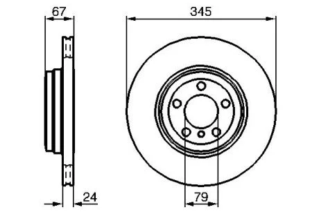 P_Гальмівний диск BMW 7(E65/66) R "01-"05 BOSCH 0986479005