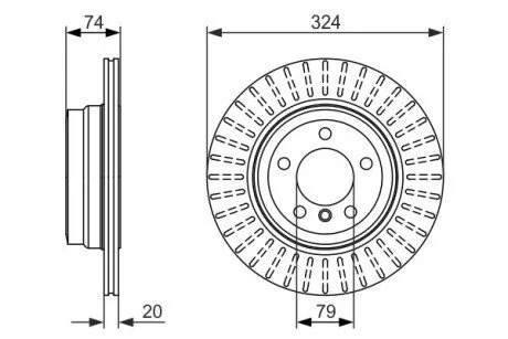 Тормозной диск BMW 7(E65,E66) 730i,iL 04-08 R BOSCH 0986479671