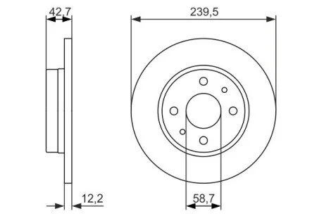 Гальмівний диск передній Lada 2108-09 BOSCH 0986479905 (фото 1)