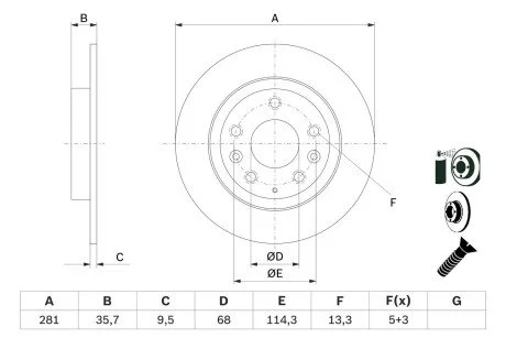 Тормозной диск BOSCH 0 986 479 E55