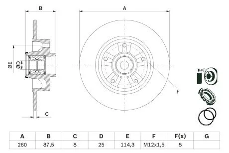 Тормозной диск BOSCH 0986479E79 (фото 1)