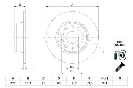 Тормозной диск BOSCH 0 986 479 F23