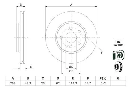Тормозной диск BOSCH 0 986 479 F49