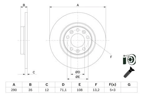 TARCZA HAM. CITROEN BOSCH 0986479F52 (фото 1)