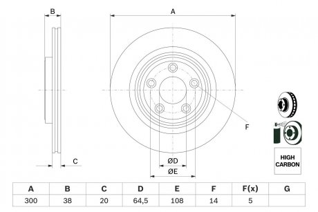 Тормозной диск BOSCH 0 986 479 F67 (фото 1)