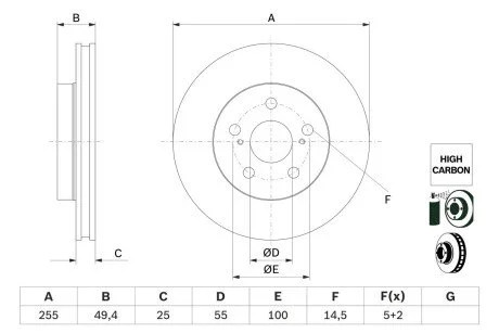 Тормозной диск BOSCH 0 986 479 F72
