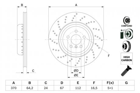 Тормозной диск двухсекционный BOSCH 0986479G12 (фото 1)