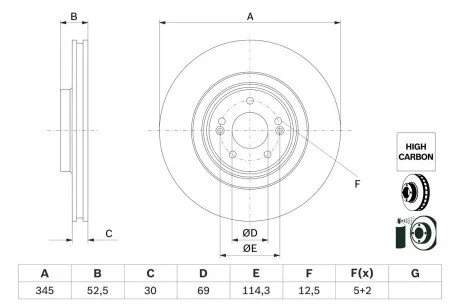 TARCZA HAM. HYUNDAI I30 2.0 17- BOSCH 0986479G26 (фото 1)