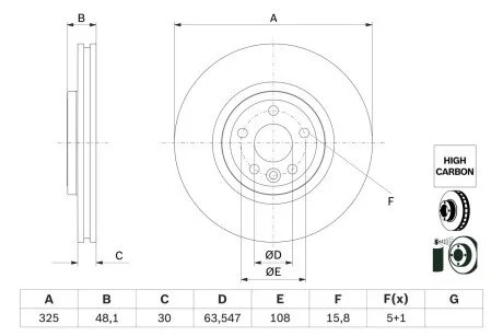 Тормозной диск BOSCH 0 986 479 G32