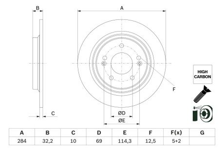 Brake Disc BOSCH 0986479G77