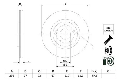 TARCZA HAM. SSANGYONG P. TIVOLI/XLV 1,2-1,6 15- BOSCH 0986479H05