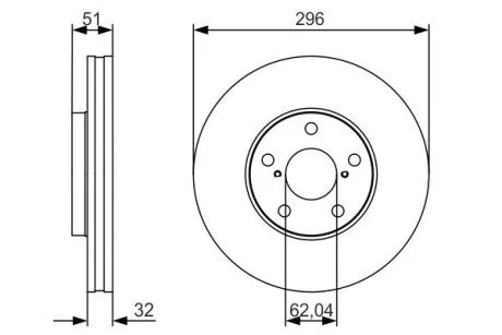 Гальмівний диск LEXUS GS300/GS430/SC430 \'\'F \'\'3,0-4,3 \'\'97-10 - кратн. 1 шт BOSCH 0986479R20