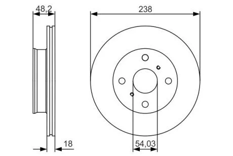 TOYOTA Диск тормозной передн.Coprolla 88- BOSCH 0986479R75