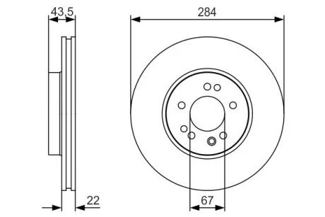 Тормозной диск MB W201/W124 \&#039;\&#039;F PR2 BOSCH 0986479S15 (фото 1)