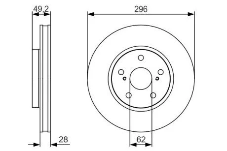 Диск тормозной передн.Lexus IS 05- BOSCH 0986479S40 (фото 1)